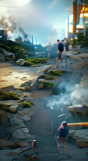 Walking, talking, swing arms, straight back, smoking 8k reso...