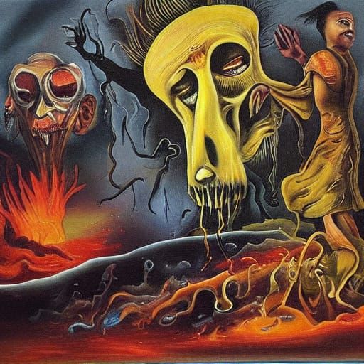Surrealist Masterpiece of Eternal Torment and Despair
