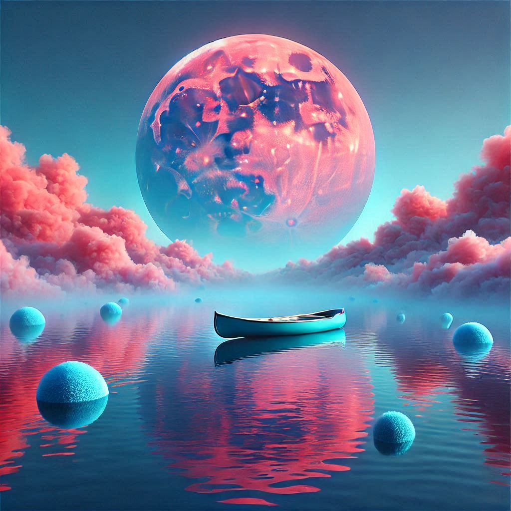 Under a pink and blue moon