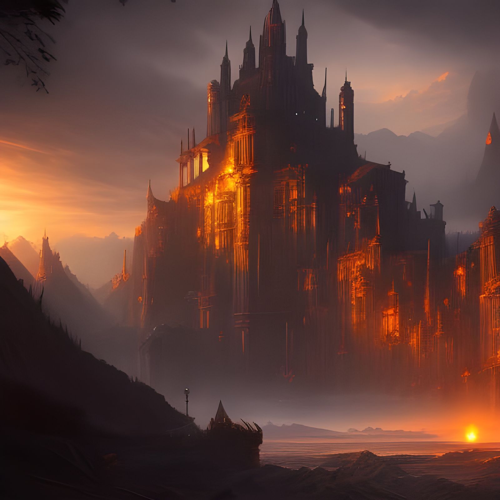 Castle and the sunrise. - AI Generated Artwork - NightCafe Creator