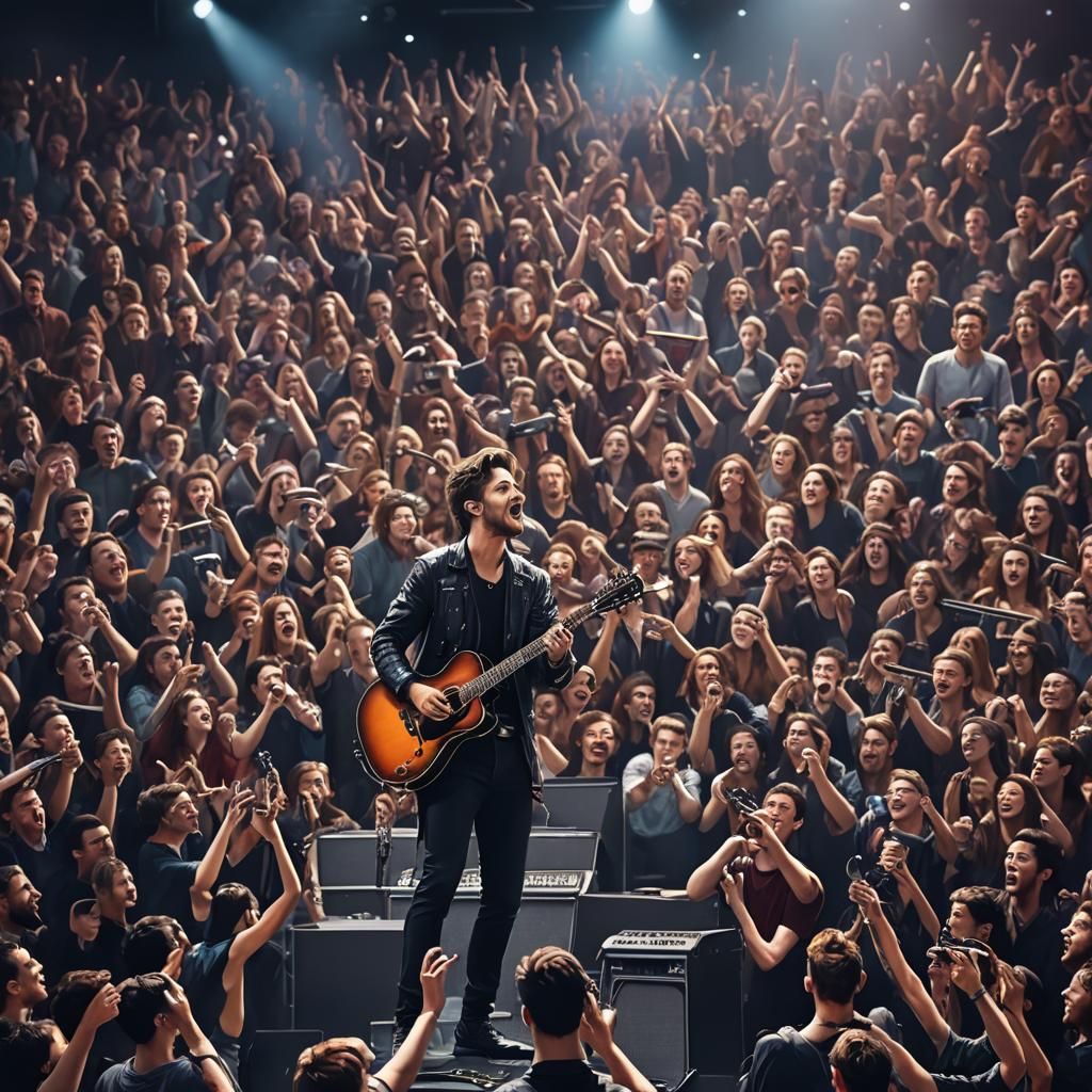 Pop Singer Performing Live in Concert