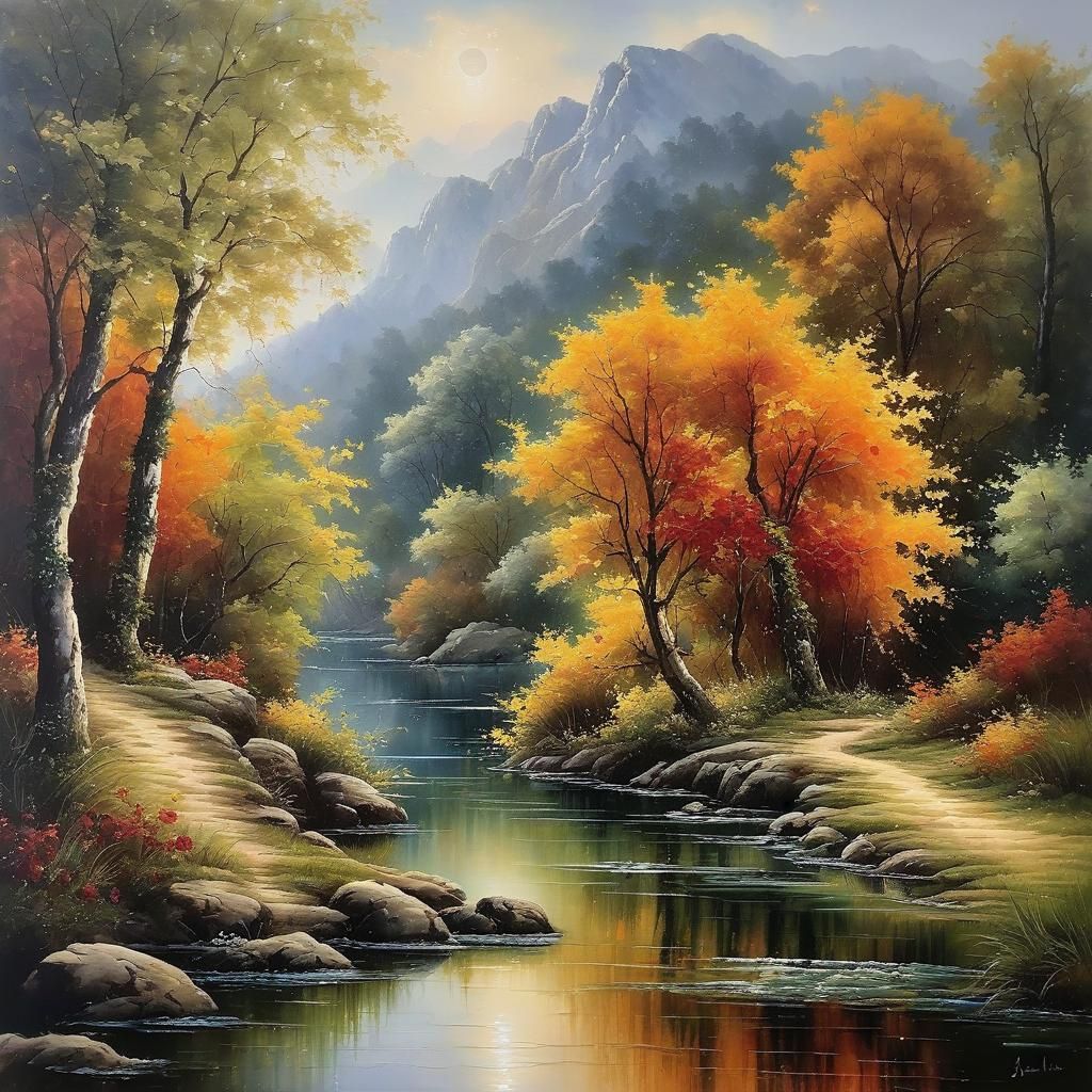 Romantic Fantasy Painting in Surreal Style