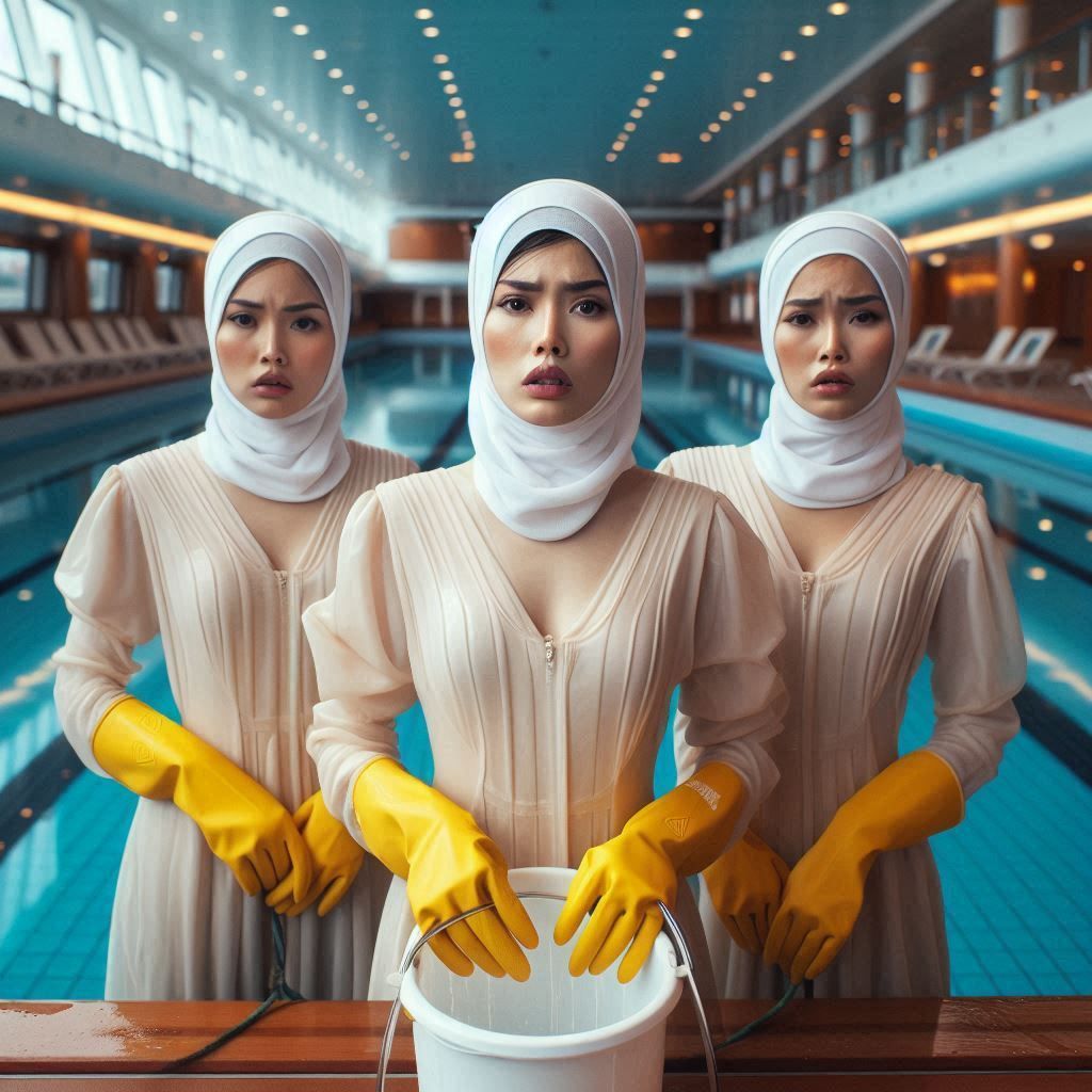 Three 25 year old filipino women with overwhelmed facial exp...