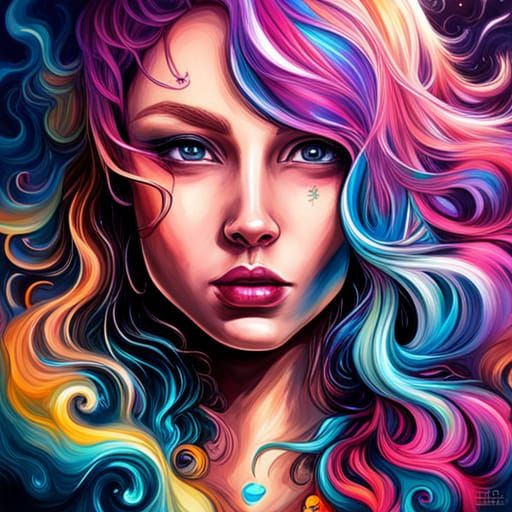 Fantasy Girl graffiti art - AI Generated Artwork - NightCafe Creator