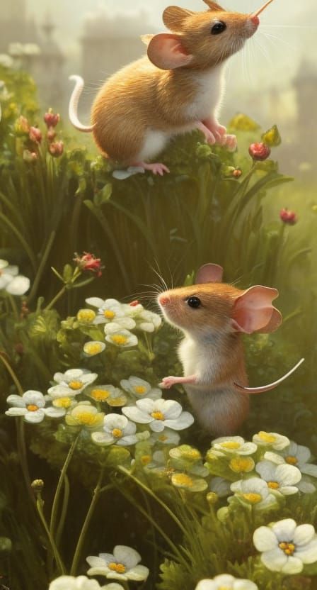 Smelling the flowers - AI Generated Artwork - NightCafe Creator