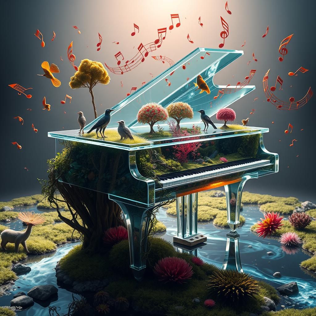 Surreal piano   by @Neonvaporcreator