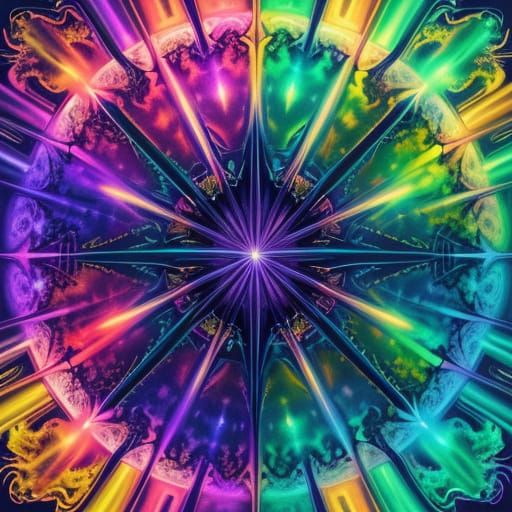 Glowing Scorpion in Ultraviolet Light and Celestial Sunshine