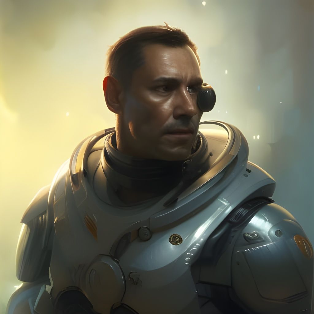 Captain Ortega, From The Tabbystar System, Scifi, Detailed - Ai 