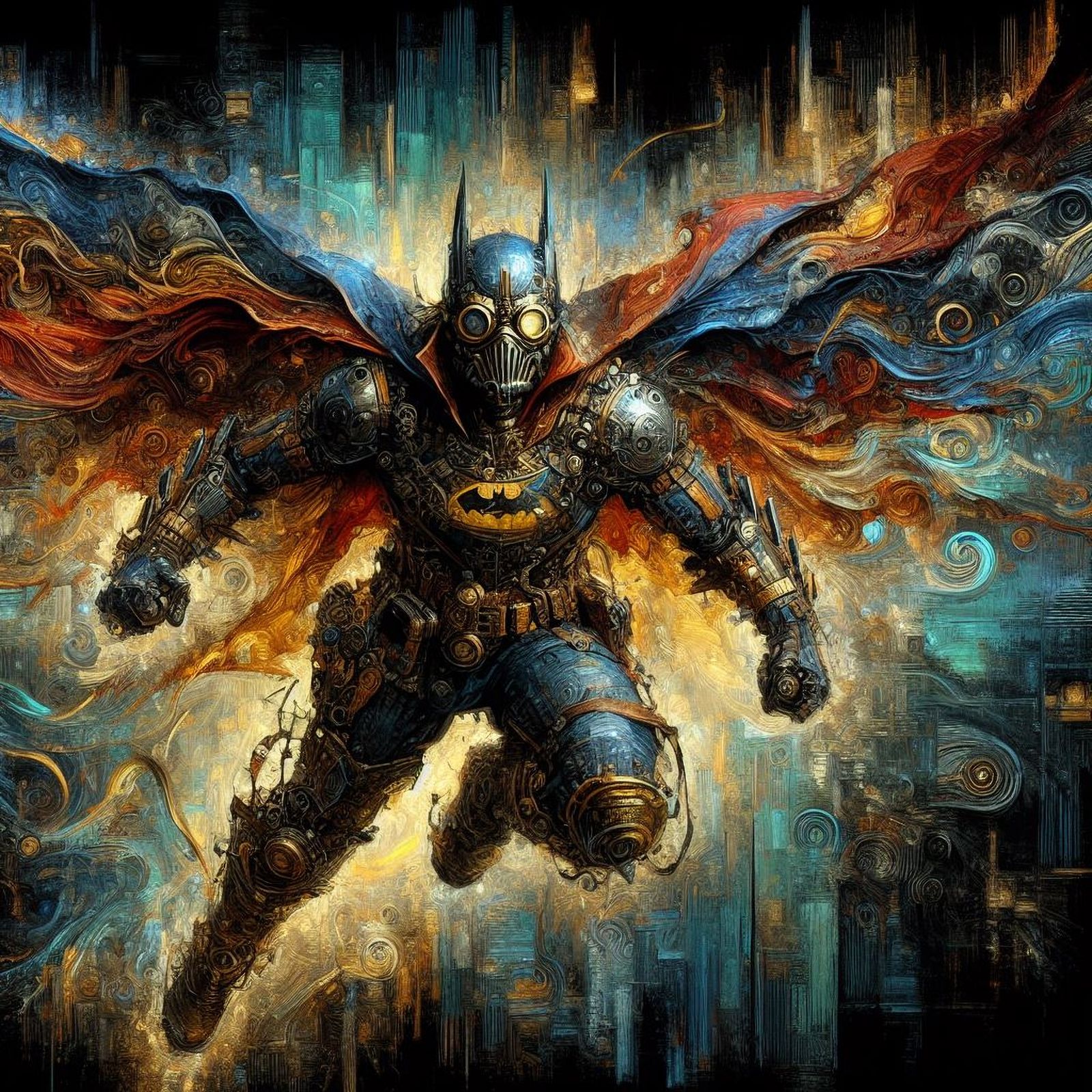 Medieval Steampunk Batman Dynamic Leap