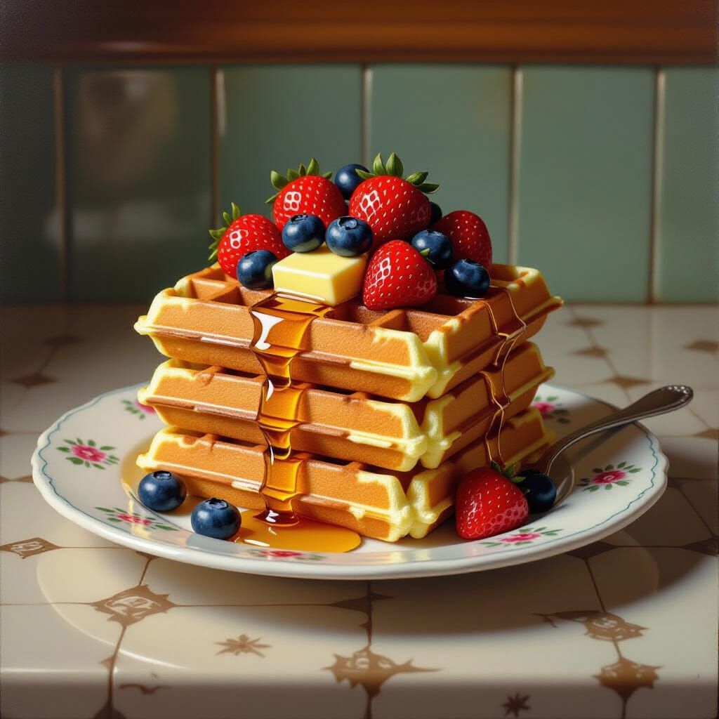 Waffles & Berries  by @wheresthekarma
