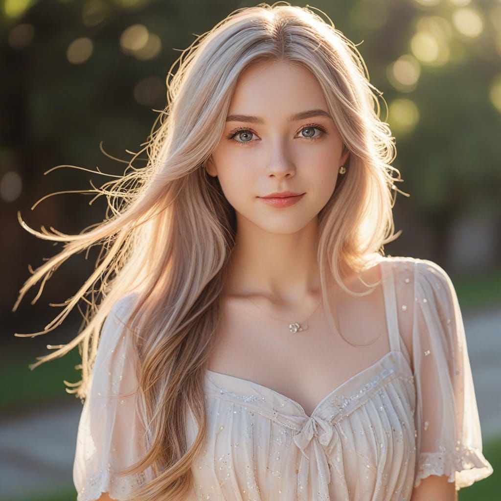 Anime Woman with Glowing Skin in Ethereal Light