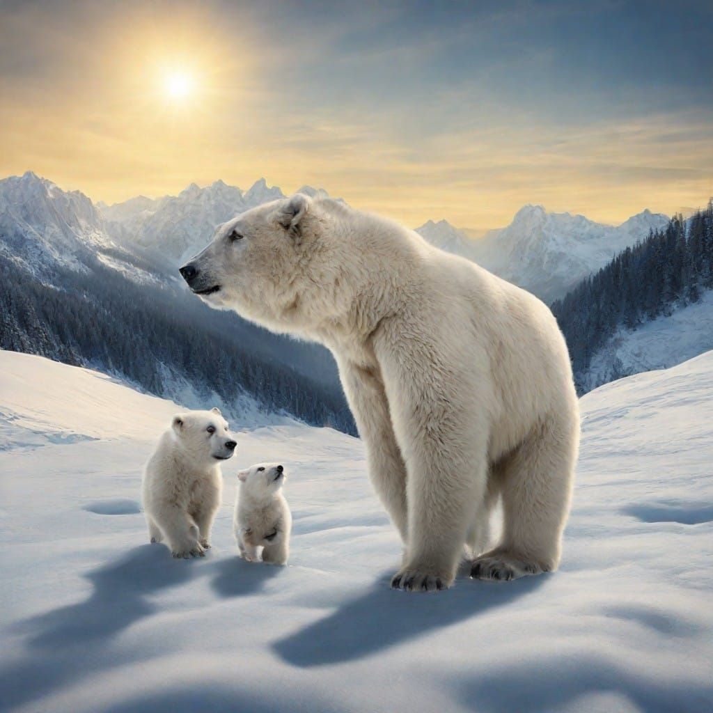 Eisbären Familie
