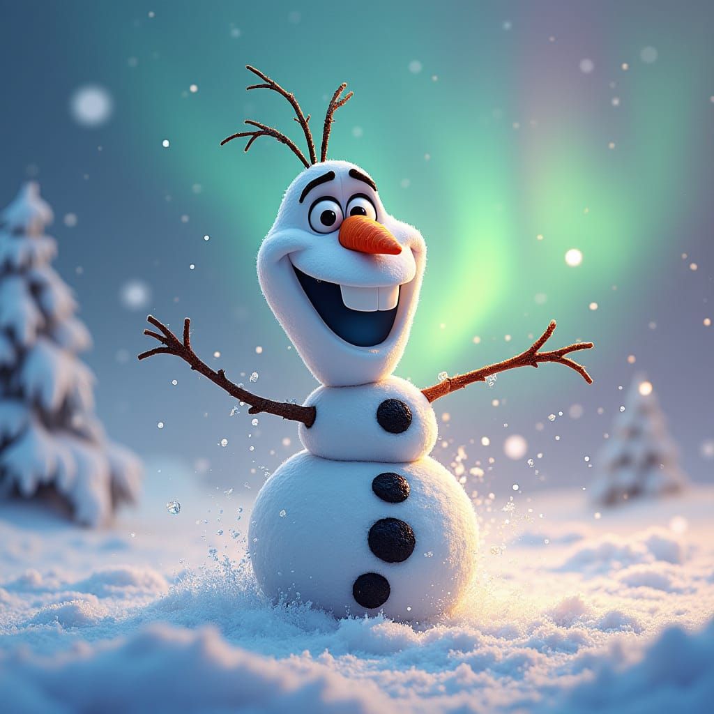 Olaf the Snowman, blizzard, windy