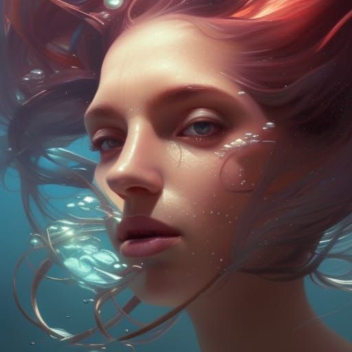 underwater woman