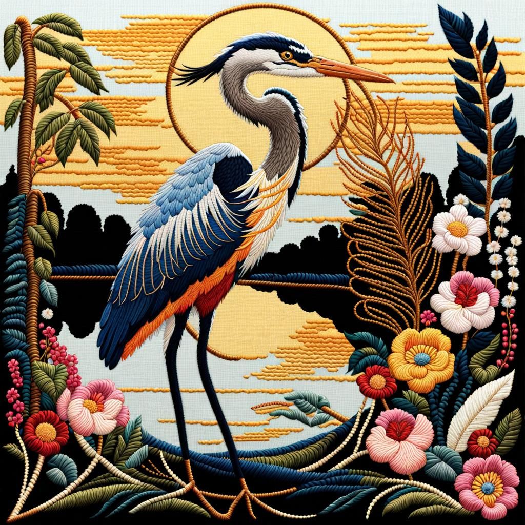The Great Blue Heron  by @The Purple Elf