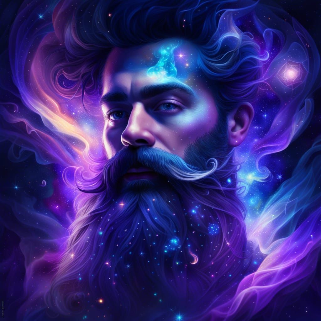 Many worlds are encased within my beard alone.  by @WillowTree