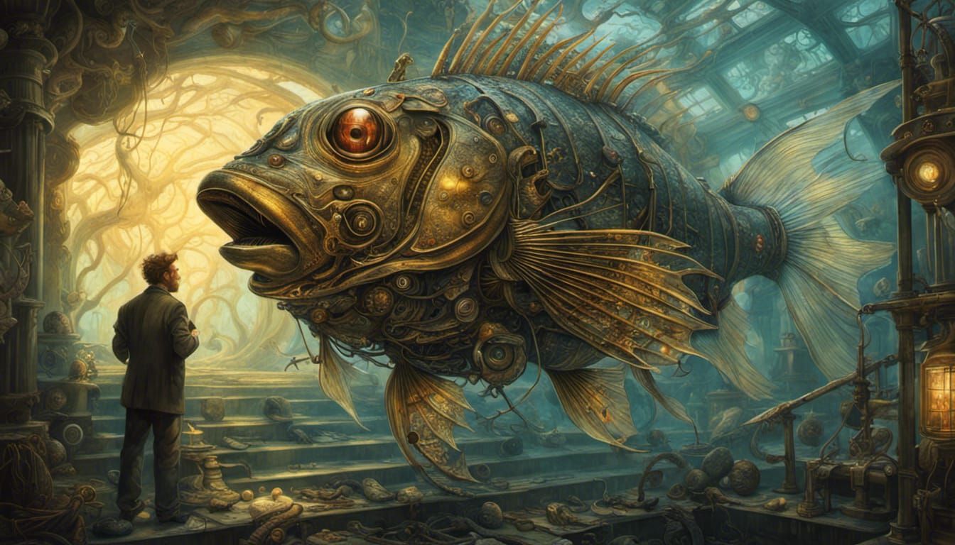 Talking to Fishbot  by @Dexx