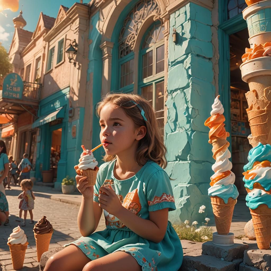 Girl in Sunlight: A Hyper-Realistic Digital Painting