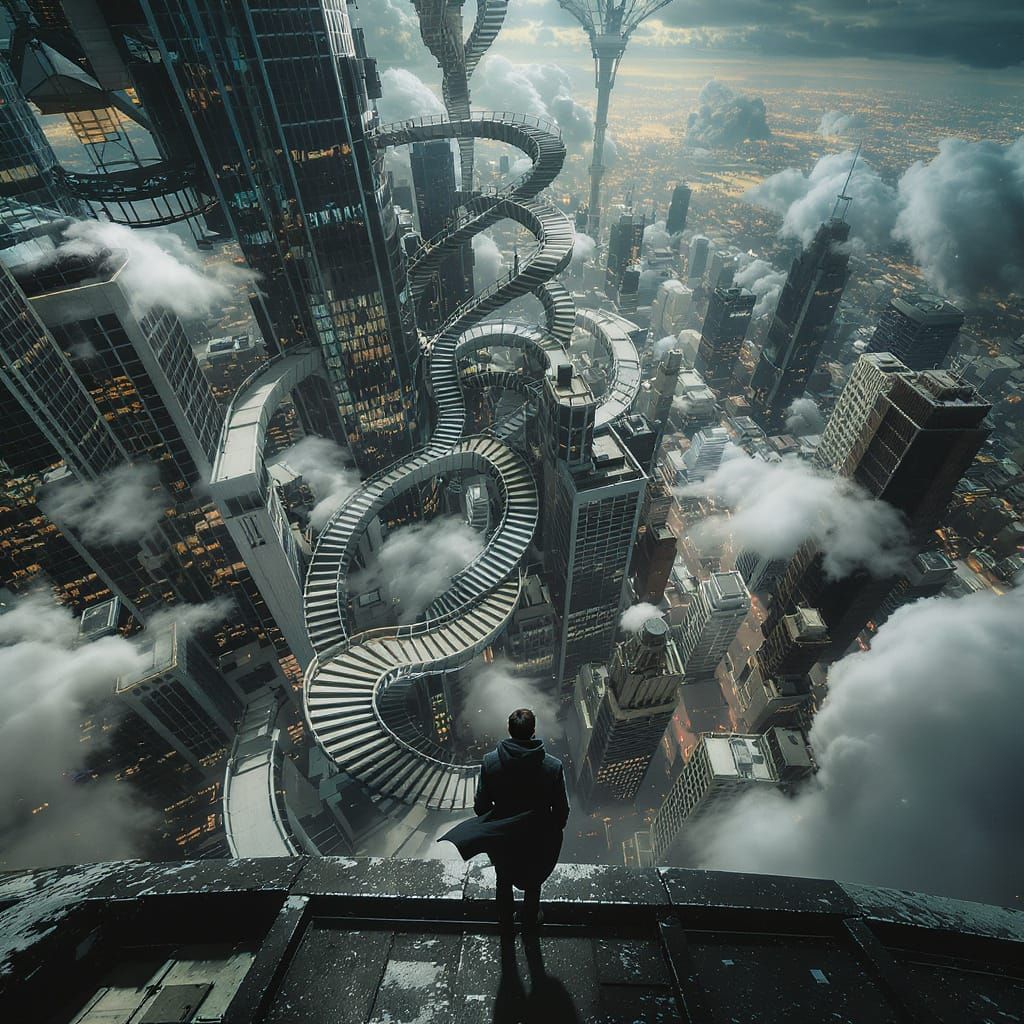 Looking Down  by @Booth31AIart