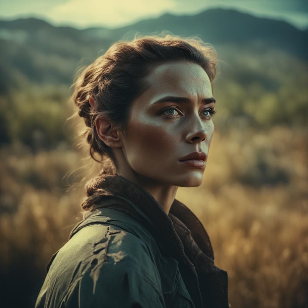 Hyperrealistic portrait of a beautiful woman Cinematic film ...