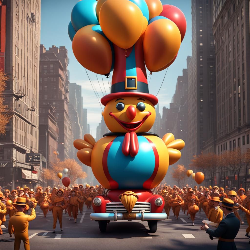 1950s nyc Thanksgiving balloon character parade