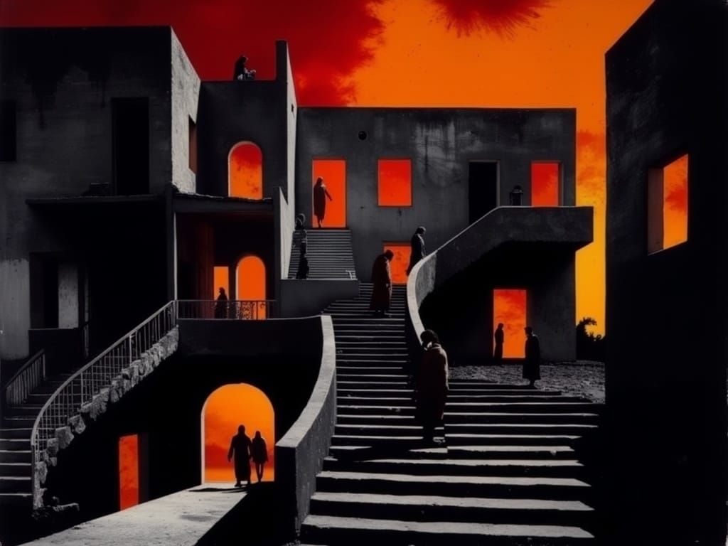Giorgio di Chiricco, long shadows, sueded texture,  Multiple...