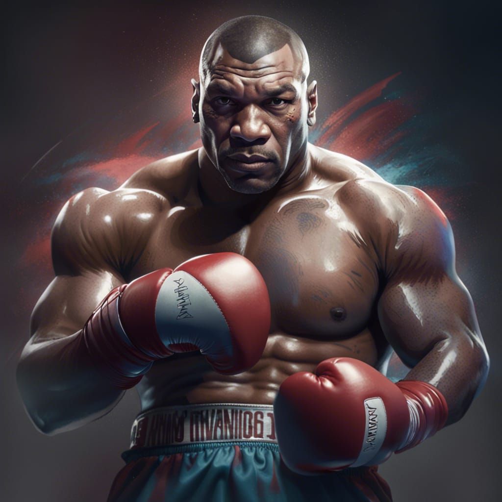 Mike Tyson With Boxing Gloves - Ai Generated Artwork - Nightcafe Creator