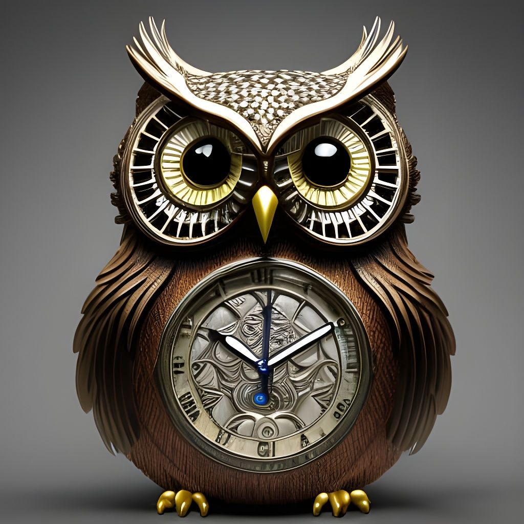 Owl Clock - AI Generated Artwork - NightCafe Creator