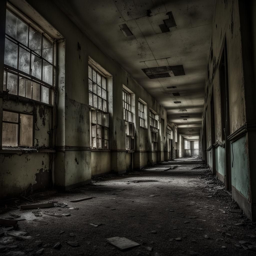 Abandoned factory hallway - AI Generated Artwork - NightCafe Creator