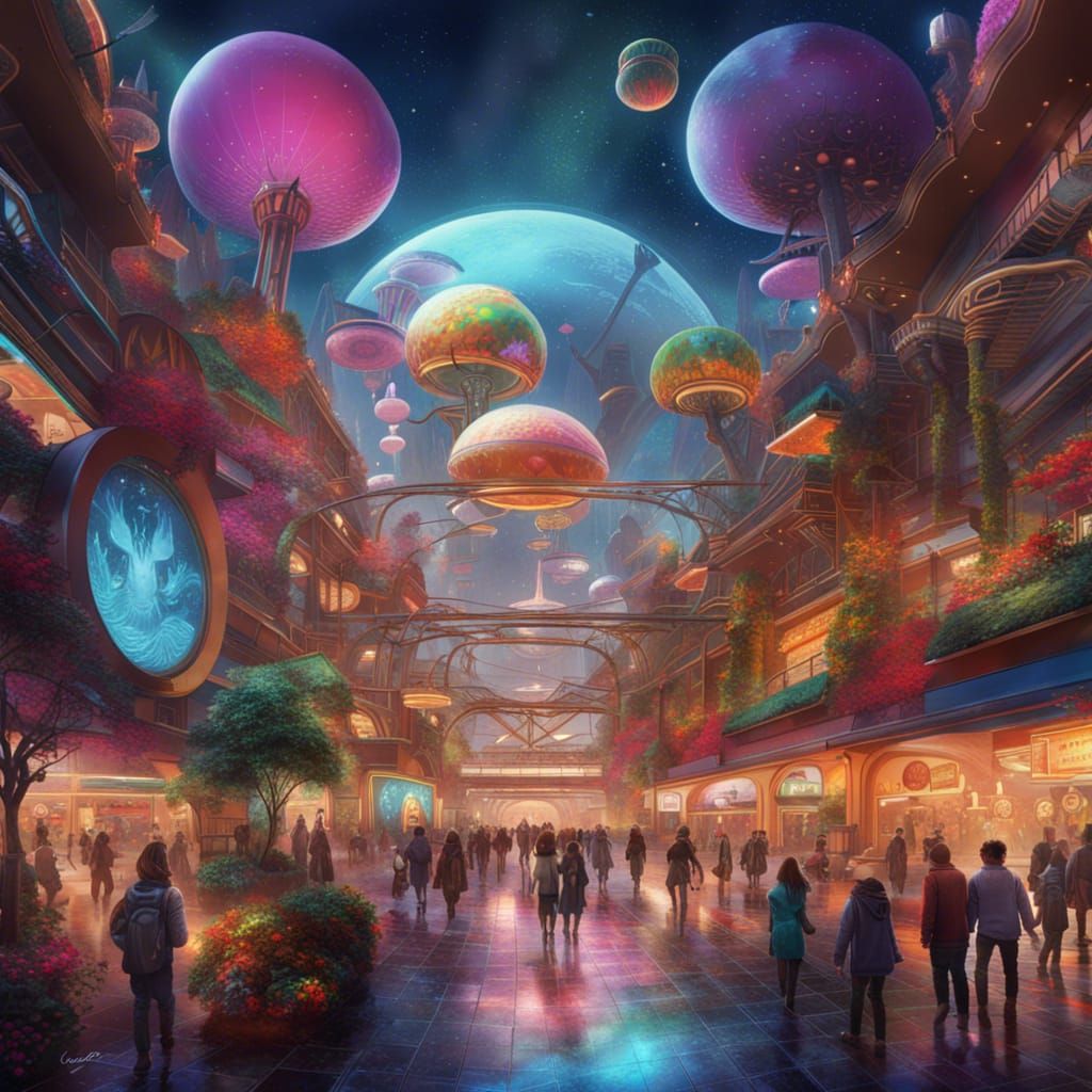 galactic shopping mall - AI Generated Artwork - NightCafe Creator