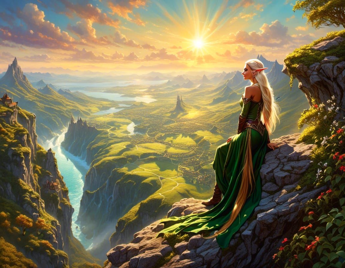 Elven Lookout  by @FrancesFantasy