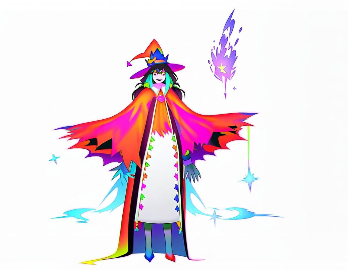 veiled hat+Face hidden and glowing eyes(jellyfish based character)(fairy-like monster character)(Light hot girl style character)(whole body)