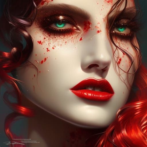 Gore Goddess with Heart: Hyperdetailed Fantasy Art
