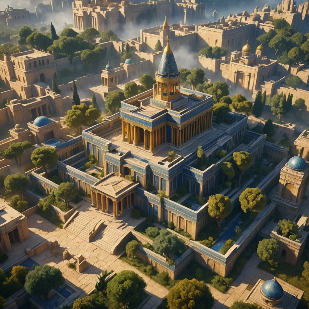 Reconstructed Second Temple of Solomon: Fantasy Concept Art