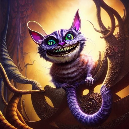 Evil Cheshire cat - Alice in NightmareLand - AI Generated Artwork ...