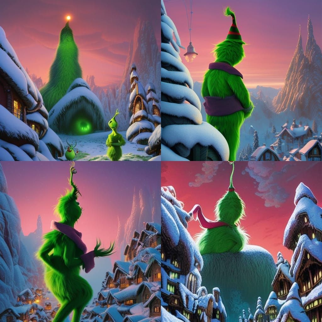 The Grinch making panic on Whoville