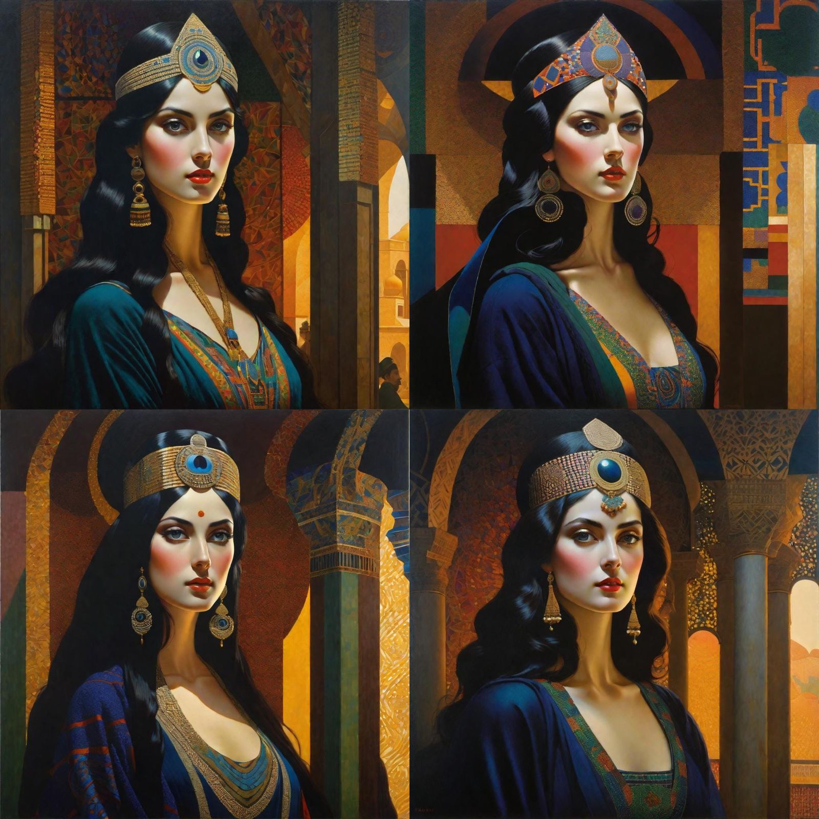 Beautiful dark-haired woman with symmetrical facial features and large ...
