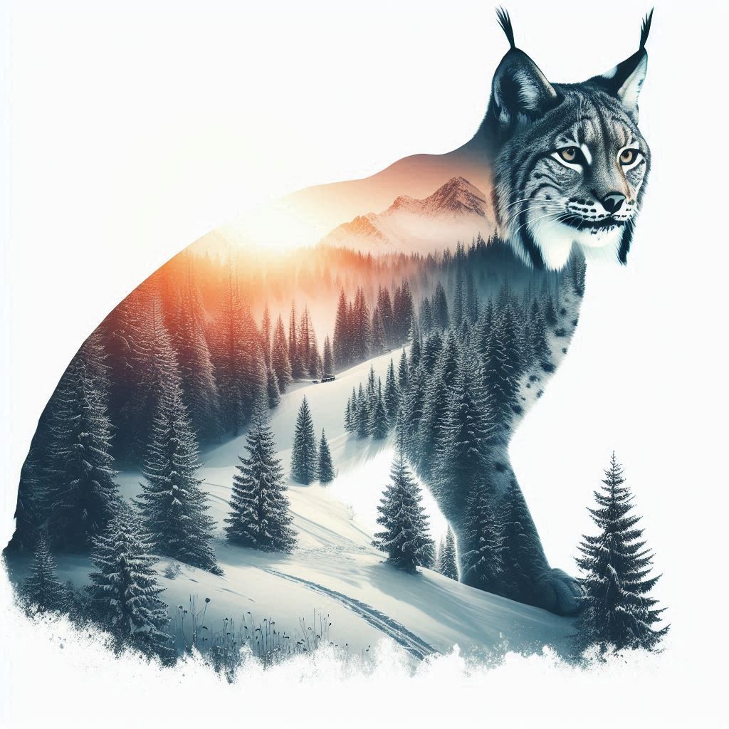 double exposure beautiful fantasy DALL-E 3 portrait landscape..