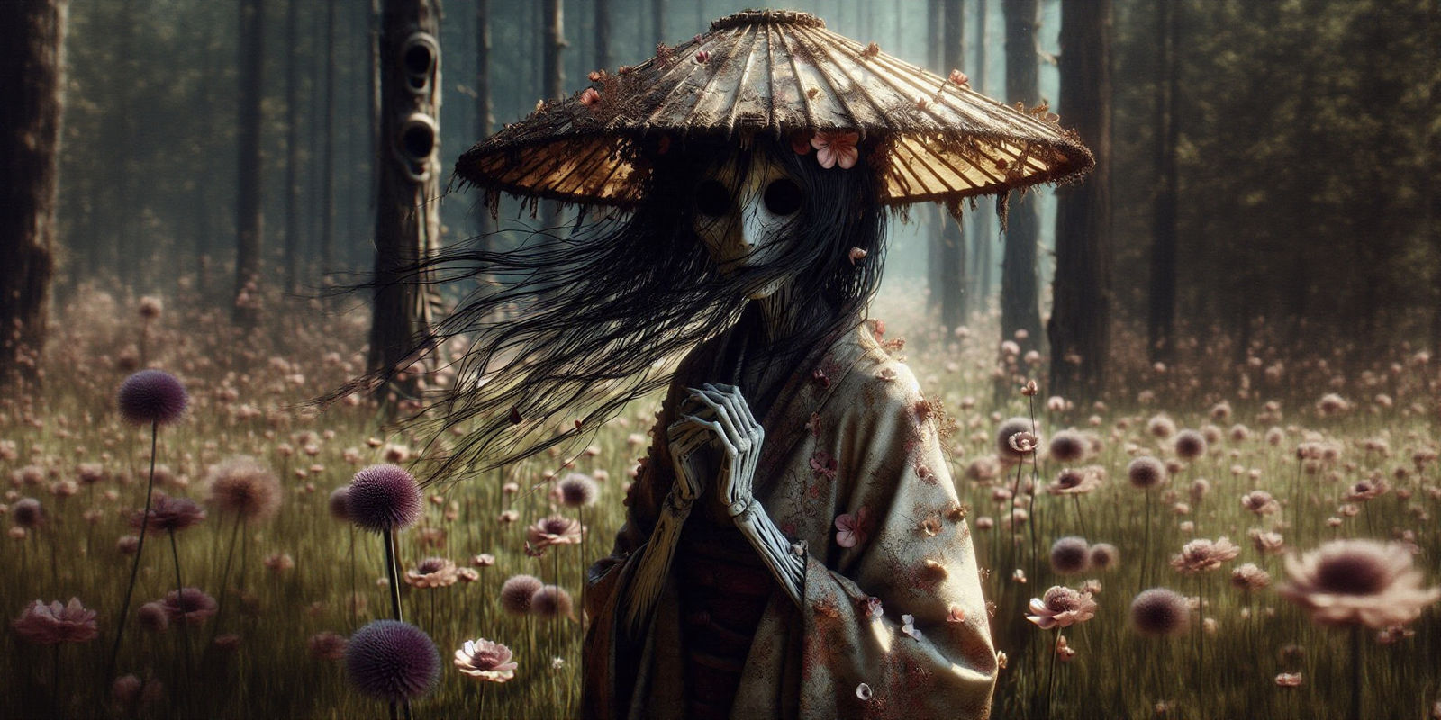 Flowers growing in darkness