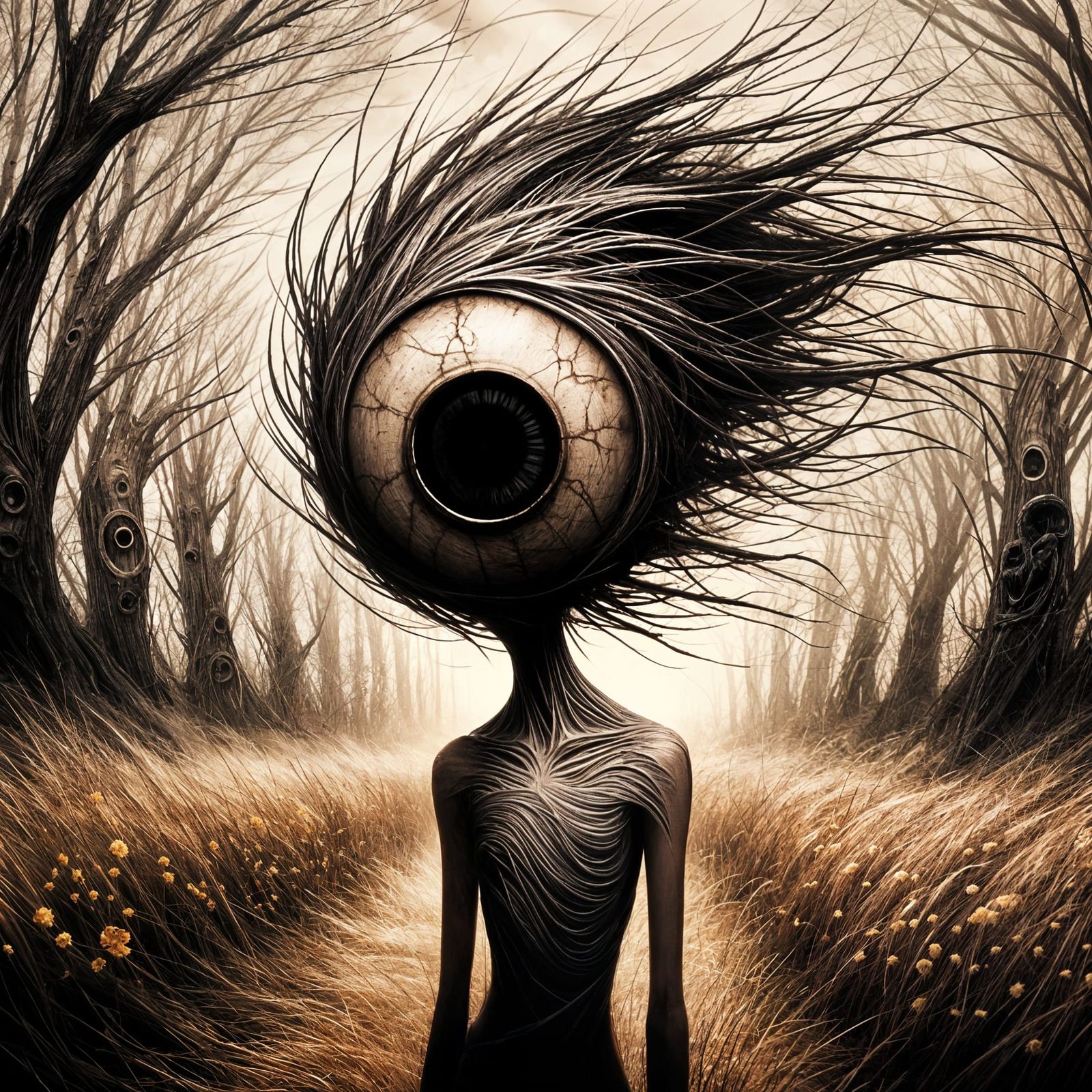 Flowers growing in darkness