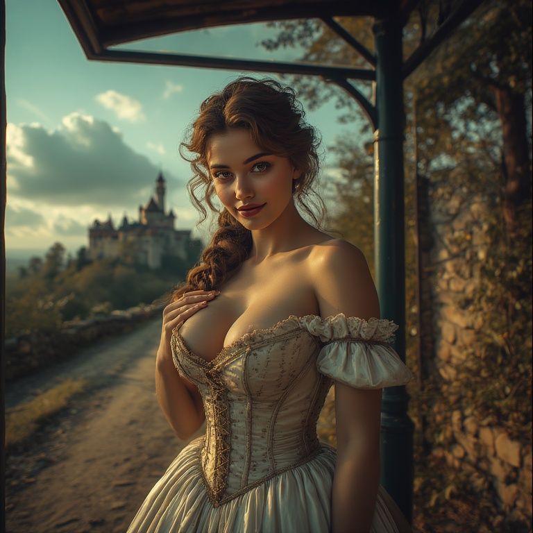 Snow white waiting for the bus