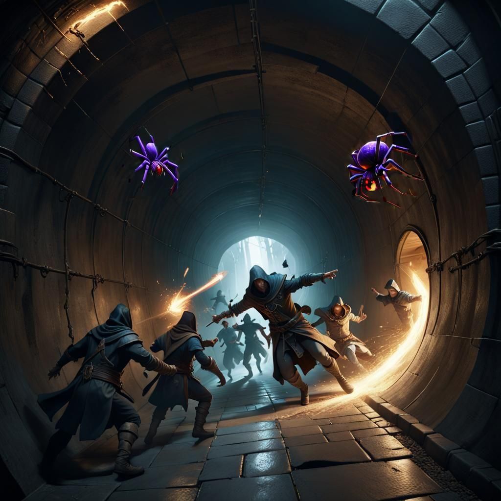 Fight in the tunnel  by @Finni