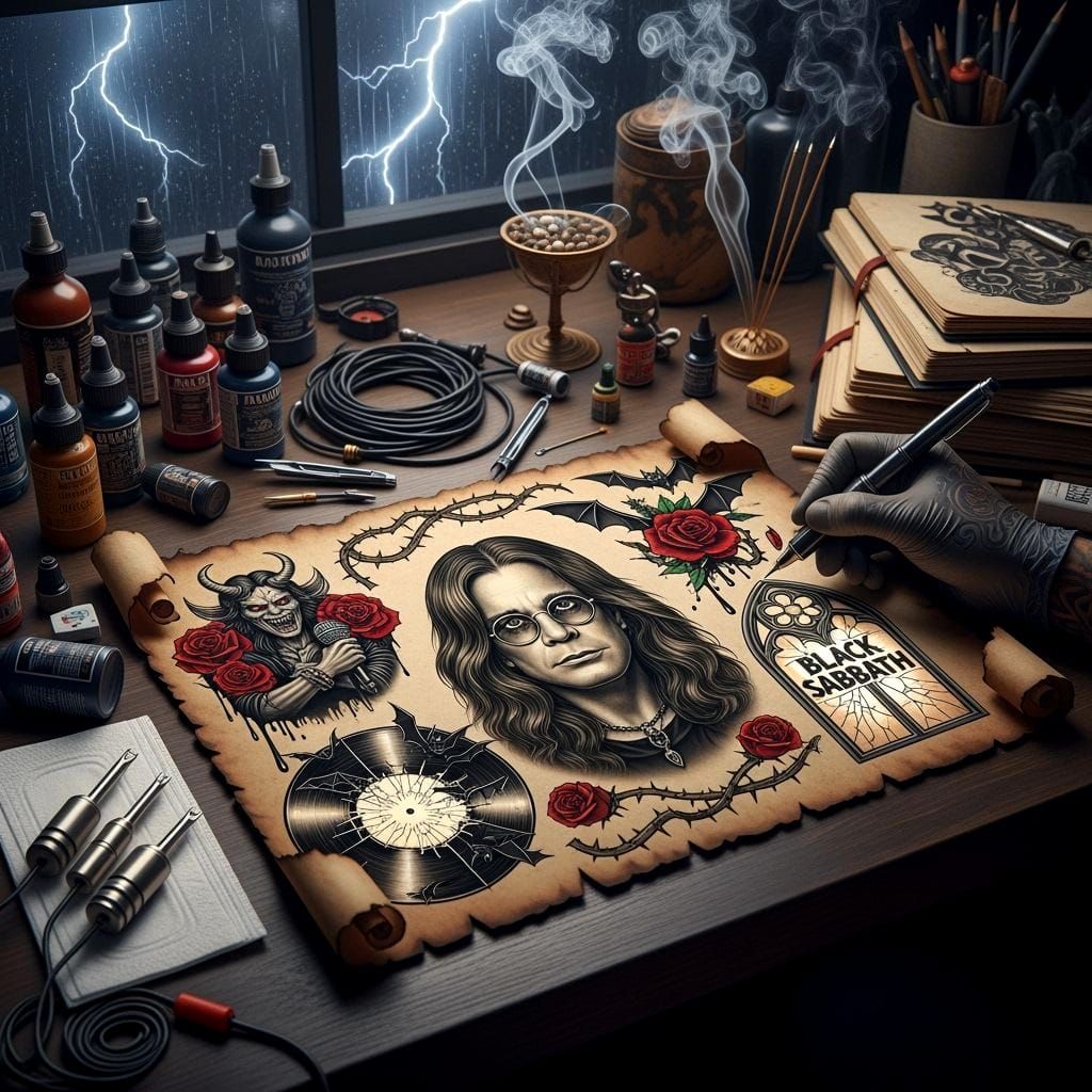 Flash Tattoo Sheets ❤️🌹🖤 Ozzy Osbourne  by @Xenia