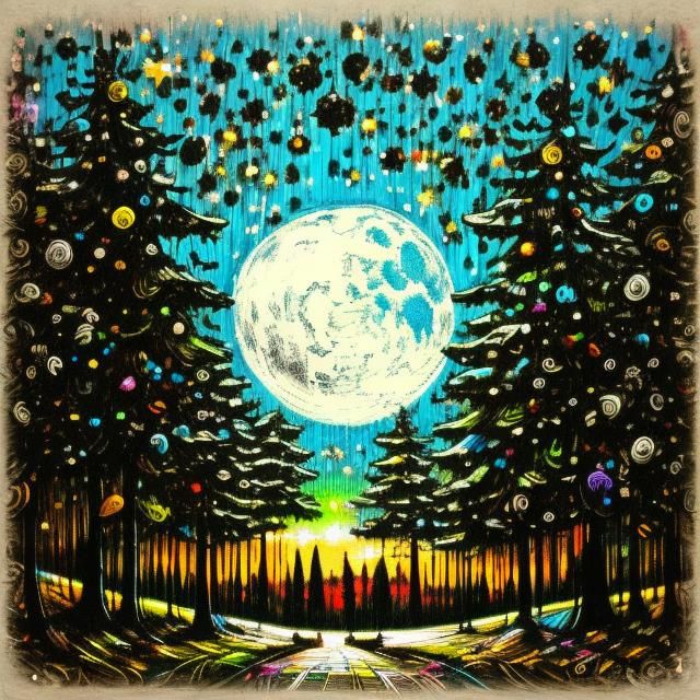 <lora:DoodleDND:1.0> The dawn of a new day, scribble art, hand drawn, selective colour, neon