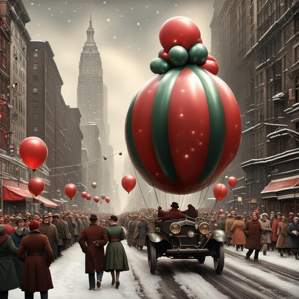 1940s nyc holiday balloon character parade