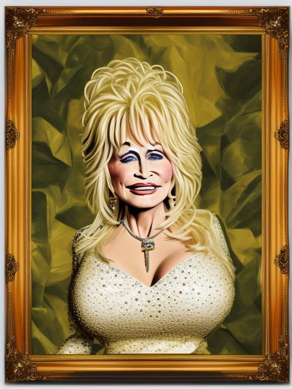 Dolly Parton with that famous dress made completely out of S...