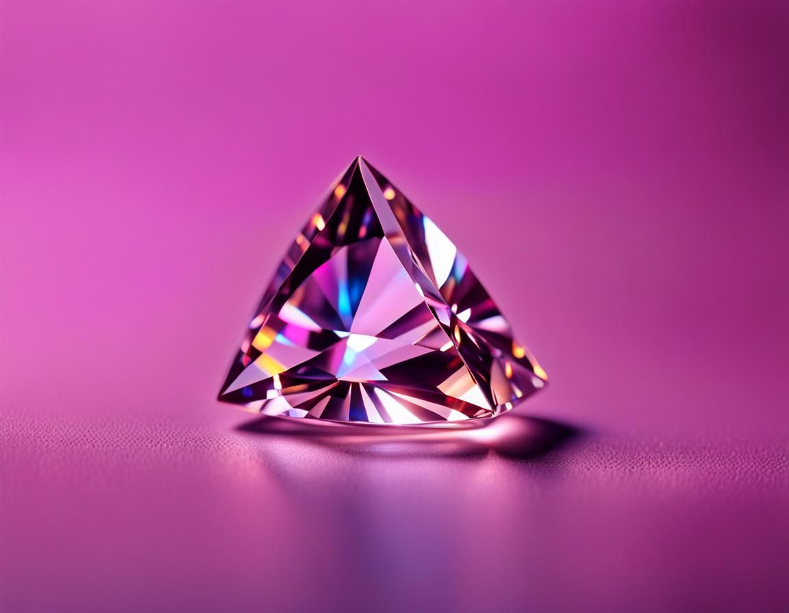 A singular shiny brilliant cut gem-pyramid