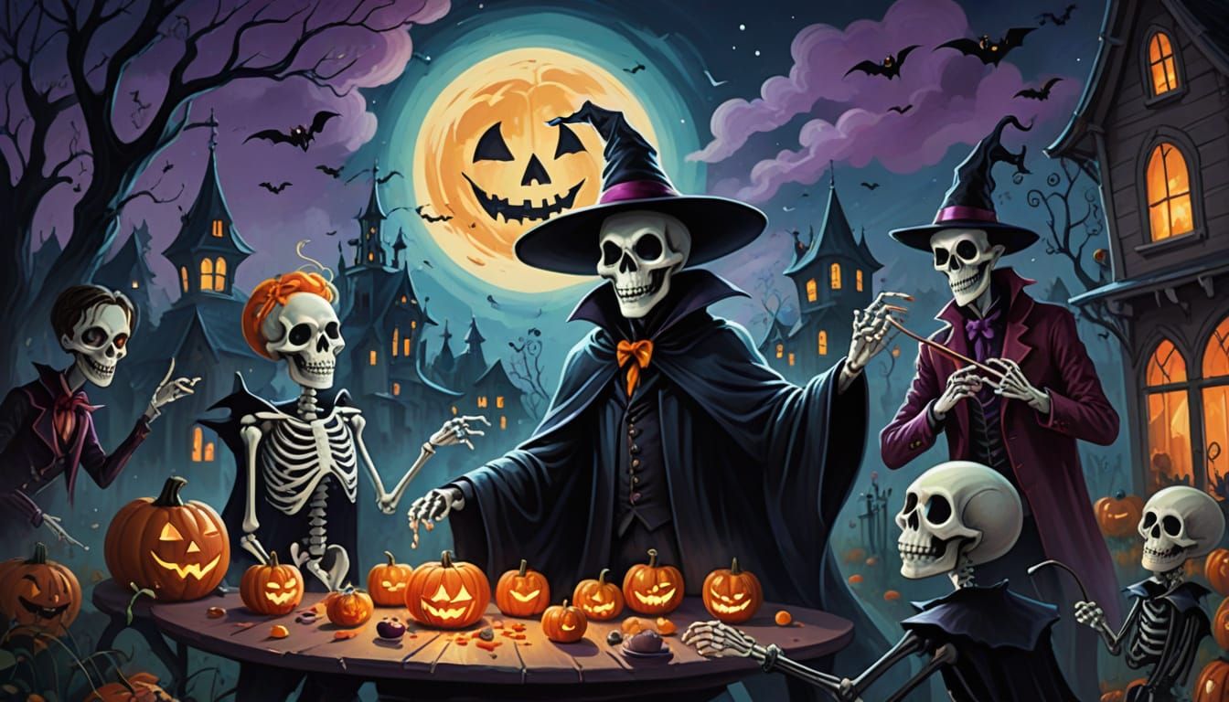 👻 💀 🧛🏼 Party, painting, Whimsical, halloween