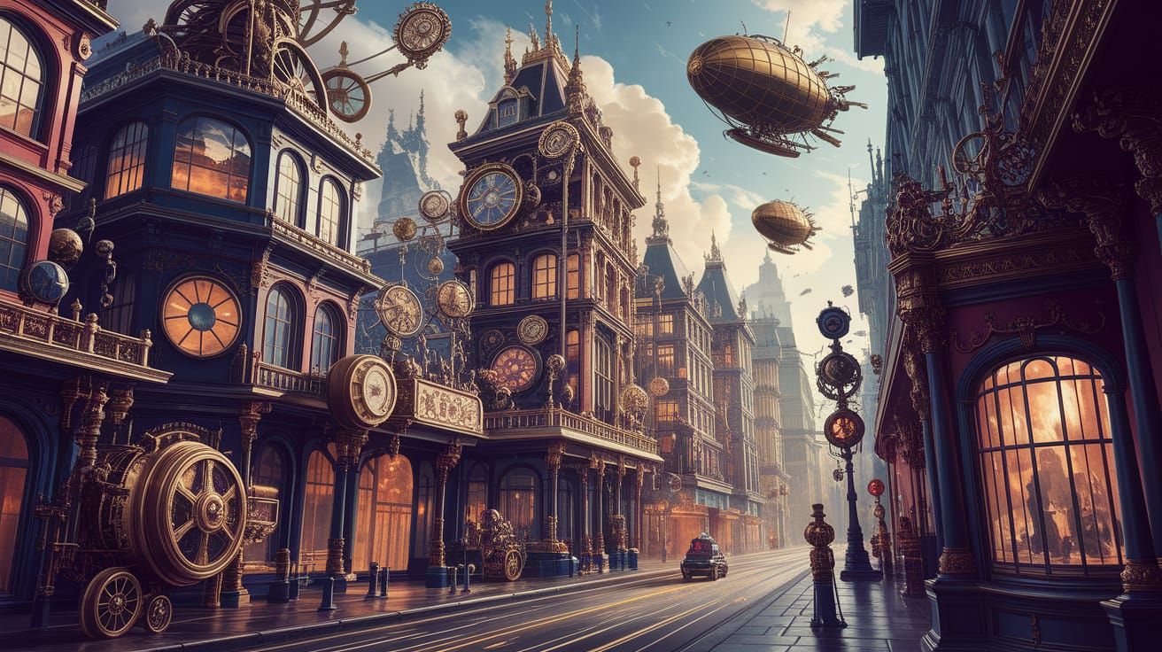 Steampunk city  by @Nimbus