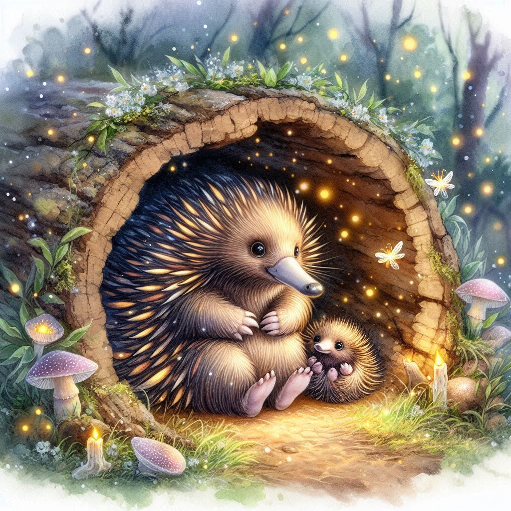 Short - beaked echidna with its Baby 💖